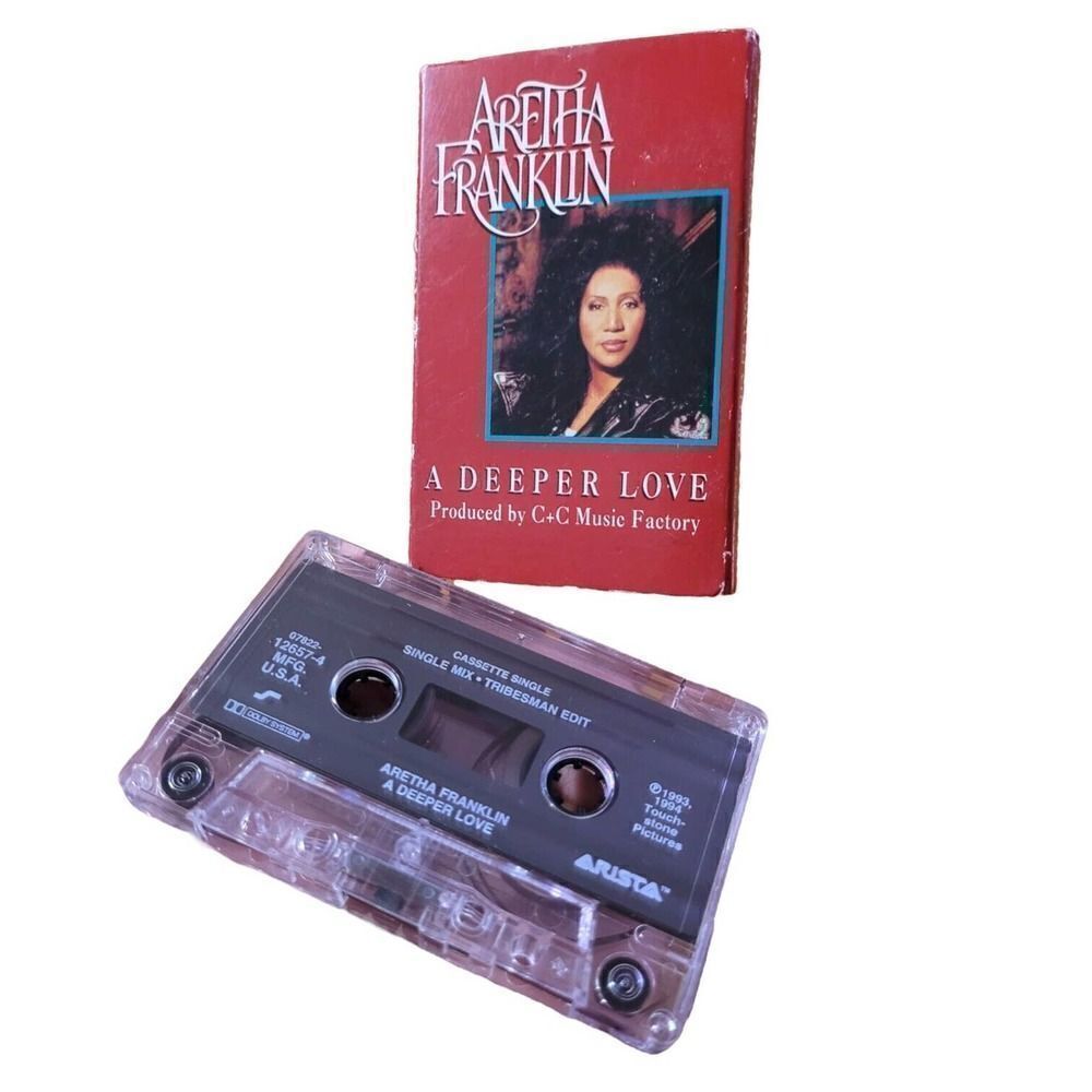 Vintage Aretha Franklin ‎A Deeper Love Cassette Music Tape Retro 90s 1994